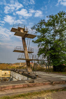 Abandoned public swimming pool, Luena, Moxico, Angola, Africa - RHPLF30518