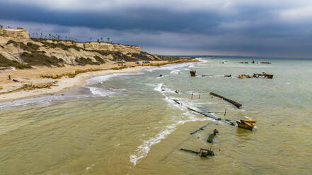 Shipwreck beach, Bay of Santiago, Luanda, Angola, Africa - RHPLF30544