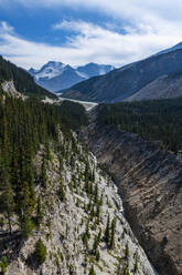 Blick ins Tal vom Columbia Icefield Skywalk, Glacier Parkway, Alberta, Kanada, Nordamerika - RHPLF30805