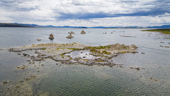 Outcrops in the saline soda lake, Mono Lake, California, United States of America, North America - RHPLF30901