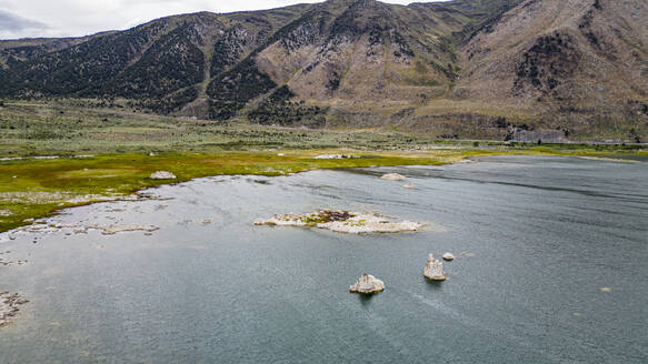 Outcrops in the saline soda lake, Mono Lake, California, United States of America, North America - RHPLF30904