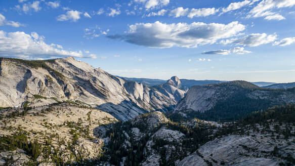 Granite mountains with Half Dome in the background, Yosemite National Park, UNESCO World Heritage Site, California, United States of America, North America - RHPLF30911