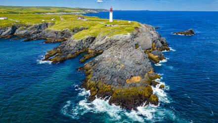 Luftaufnahme des Cape Race Lighthouse, Mistaken Point, UNESCO-Weltkulturerbe, Avalon-Halbinsel, Neufundland, Kanada, Nordamerika - RHPLF31034
