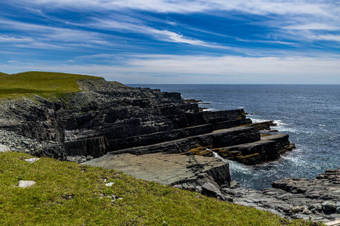 Fossilien aus dem Präkambrium, Mistaken Point, UNESCO-Welterbestätte, Avalon-Halbinsel, Neufundland, Kanada, Nordamerika - RHPLF31039