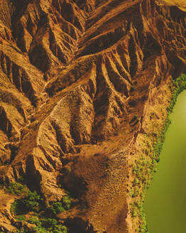 Aerial view of Barrancas de Burujon Cliffs, Castilla la Mancha, Spain. - AAEF24854