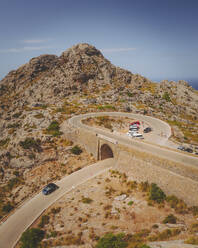 Luftaufnahme der Straße Sa Calobra, Mallorca, Balearen, Spanien. - AAEF24964