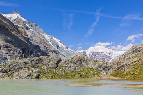 Sandersee mit Gletscher Pasterze am Großglockner, Österreich - FOF13714