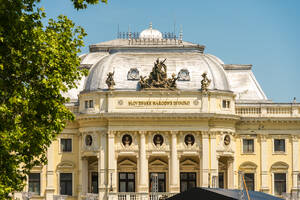 Slowakei, Region Bratislava, Bratislava, Fassade des Slowakischen Nationaltheaters - TAMF04059