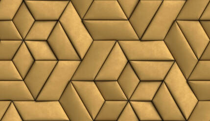 3D hohe Qualität nahtlose realistische Textur weich von Geometrie Fliesen aus goldenem Leder gemacht - ADSF52494