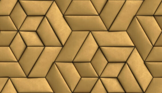 3D hohe Qualität nahtlose realistische Textur weich von Geometrie Fliesen aus goldenem Leder gemacht - ADSF52494