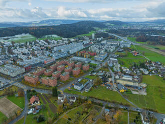 Aerial view of the city of Zurich in the winter morning, Switzerland. - AAEF25187