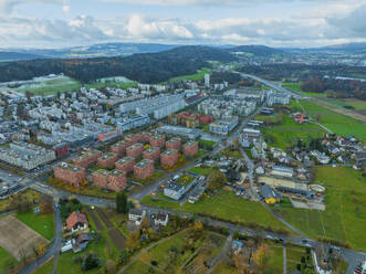 Luftaufnahme der Stadt Zürich am Wintermorgen, Schweiz. - AAEF25187
