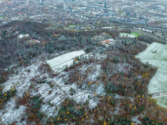 Aerial view of the city of Zurich in the winter morning, Switzerland. - AAEF25194