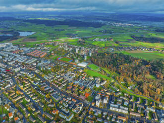 Aerial view of the city of Zurich in the winter morning, Switzerland. - AAEF25232