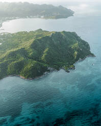 Aerial view of Providencia and Santa Catalina Island, Archipelago of Saint Andrew, Colombia. - AAEF25329