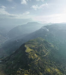 Aerial view of a mountain landscape at sunlight, Jordan, Santander, Colombia. - AAEF25405