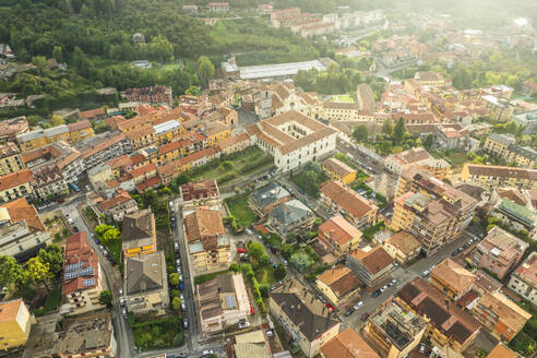 Aerial view of Solofra, a small town on the mountains in Irpinia, Avellino, Italy. - AAEF25685