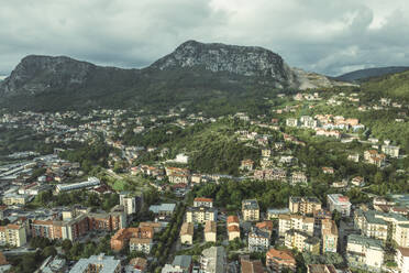 Aerial view of Solofra, a small town on the mountains in Irpinia, Avellino, Italy. - AAEF25690