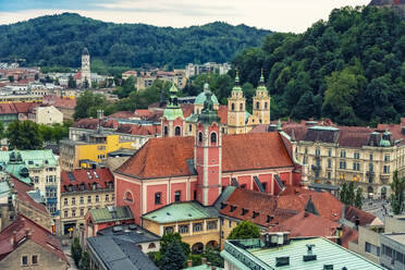 Slovenia, Ljubljana, Franciscan Church of Annunciation and surrounding buildings - TAMF04208