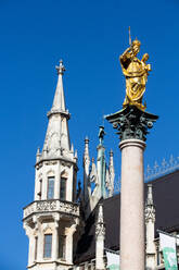 Statue of the Virgin Mary, Marienplatz (Plaza) (Square), Old Town, Munich, Bavaria, Germany, Europe - RHPLF31819