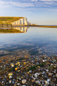 Seven Sisters Kreideklippen bei Sonnenuntergang, South Downs National Park, East Sussex, England, Vereinigtes Königreich, Europa - RHPLF31969