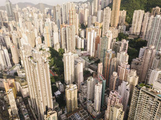 Various towers in Hong Kong city on sunny day - MMPF01184