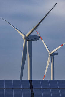 Solar panels and wind farm turbines - JATF01388