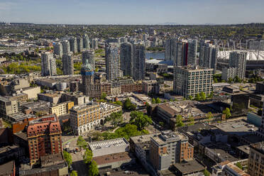 Canada, British Columbia, Vancouver, Aerial cityscape with various skyscrapers and residential buildings - NGF00832