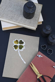 DIY-Valentinskarte mit Glücksklee aus Limettenschalen - GISF01034
