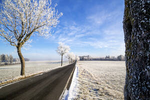 Gerade Landstraße im Winter - PUF02054