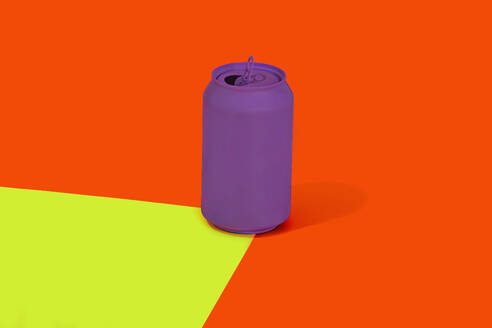 Purple can against multicolored background - RDTF00008