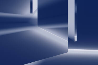 Illuminated light coming from blue door - DRBF00344