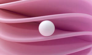 3D render of sphere on smooth layered surface - MSMF00153