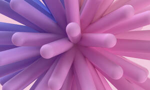 3D-Rendering von rosa glatten Säulen - MSMF00155
