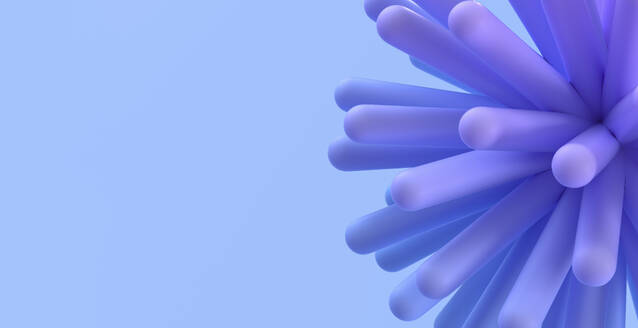 3D render of smooth columns against blue background - MSMF00156