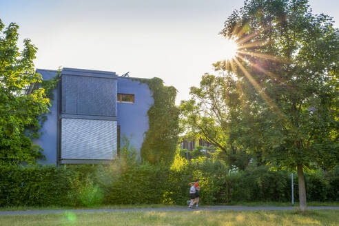 Urban building in Munich, Bavaria, Germany on sunny day - MAMF02945