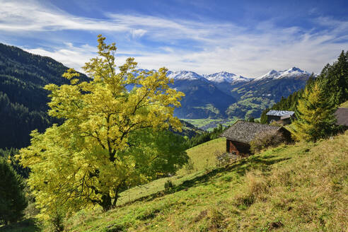 Austria, Tyrol, Secluded hut overlooking Alpbachtal valley - ANSF00781