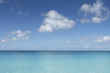 USA, Virgin Islands, Puffy clouds over calm Caribbean Sea - TETF02547