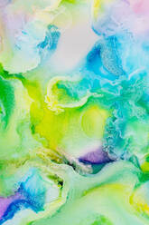 An ethereal abstract background with a soft blend of pastel watercolors and a fluid, flowing effect - ADSF53299