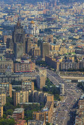 Aerial view of a busy road in Moscow downtown, Moscow, Moscow Oblast, Russia. - AAEF26079