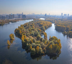 Aerial view of Moscow city along the Moskva river, Moscow, Russia. - AAEF26357