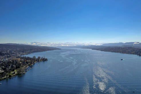 Luftaufnahme des Zürichsees, Zürich, Kanton Zürich, Schweiz. - AAEF26571