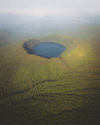 Aerial shot of the volcanoes of Ebino Plateau, Kirishima, Kagoshima Prefecture, Kyushu, Japan. - AAEF26657