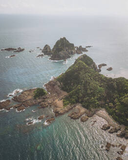 Aerial shot of Cape Sata, southernmost point of Japan, Kagoshima Prefecture, Kyushu, Japan. - AAEF26679