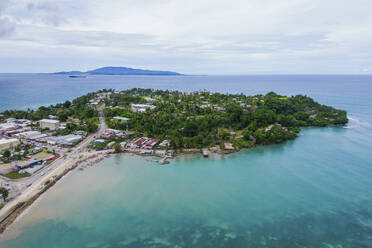 Aerial Drone View of Wewak Hill, East Sepik Province, Papua New Guinea. - AAEF26853