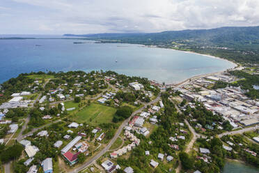 Aerial Drone View of Wewak City, East Sepik Province, Papua New Guinea. - AAEF26874