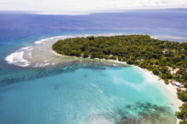 Aerial View of Bay at Musho Island, Wewak East Sepik Province, Papua New Guinea. - AAEF26885