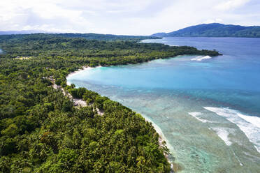 Aerial View of Coastline, Musho Island, Wewak, East Sepik Province, Papua New Guinea. - AAEF26890