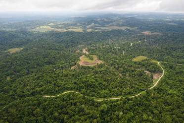 Aerial Drone View Over the Jungle of East Sepik Province, Papua New Guinea. - AAEF26895