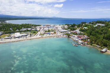 Aerial Drone View of City of Wewak, East Sepik Province, Papua New Guinea. - AAEF26908